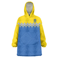 Ukraine Trident Symbol Wearable Blanket Hoodie Ukrainian Flag Inspired