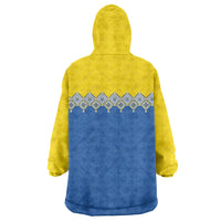 Ukraine Trident Symbol Wearable Blanket Hoodie Ukrainian Flag Inspired