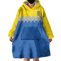Ukraine Trident Symbol Wearable Blanket Hoodie Ukrainian Flag Inspired