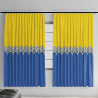 Ukraine Trident Symbol Window Curtain Ukrainian Flag Inspired