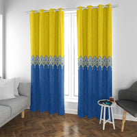 Ukraine Trident Symbol Window Curtain Ukrainian Flag Inspired