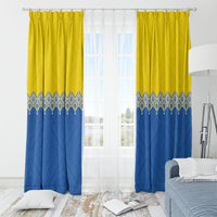 Ukraine Trident Symbol Window Curtain Ukrainian Flag Inspired