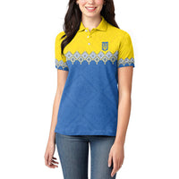 Ukraine Trident Symbol Women Polo Shirt Ukrainian Flag Inspired