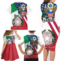Personalised Italian American Heritage Month Family Matching Long Sleeve Bodycon Dress and Hawaiian Shirt - Wonder Print Shop
