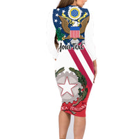 Personalised Italian American Heritage Month Family Matching Long Sleeve Bodycon Dress and Hawaiian Shirt - Wonder Print Shop
