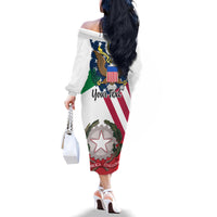 Personalised Italian American Heritage Month Family Matching Off Shoulder Long Sleeve Dress and Hawaiian Shirt - Wonder Print Shop