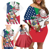 Personalised Italian American Heritage Month Family Matching Off Shoulder Short Dress and Hawaiian Shirt - Wonder Print Shop