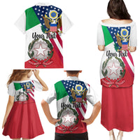 Personalised Italian American Heritage Month Family Matching Puletasi Dress and Hawaiian Shirt - Wonder Print Shop