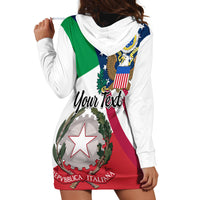 Personalised Italian American Heritage Month Hoodie Dress - Wonder Print Shop