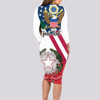 Personalised Italian American Heritage Month Long Sleeve Bodycon Dress - Wonder Print Shop