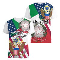 Personalised Italian American Heritage Month Women V Neck T Shirt - Wonder Print Shop