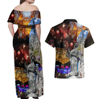 Ecuador Couples Matching Off Shoulder Maxi Dress and Hawaiian Shirt Fiestas de Quito 2023 Unique Version - Wonder Print Shop