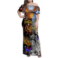 Ecuador Family Matching Off Shoulder Maxi Dress and Hawaiian Shirt Fiestas de Quito 2023 Unique Version - Wonder Print Shop
