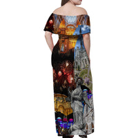 Ecuador Family Matching Off Shoulder Maxi Dress and Hawaiian Shirt Fiestas de Quito 2023 Unique Version - Wonder Print Shop