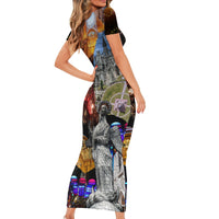 Ecuador Family Matching Short Sleeve Bodycon Dress and Hawaiian Shirt Fiestas de Quito 2023 Unique Version - Wonder Print Shop