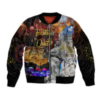 Ecuador Sleeve Zip Bomber Jacket Fiestas de Quito 2023 Unique Version - Wonder Print Shop