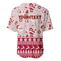 Custom Alabama Christmas Baseball Jersey Santa Claus Xmas Pattern - Wonder Print Shop