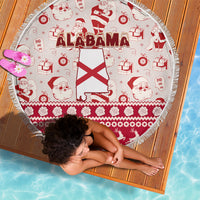 Custom Alabama Christmas Beach Blanket Santa Claus Xmas Pattern - Wonder Print Shop