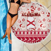 Custom Alabama Christmas Beach Blanket Santa Claus Xmas Pattern - Wonder Print Shop