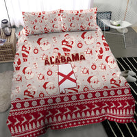 Custom Alabama Christmas Bedding Set Santa Claus Xmas Pattern - Wonder Print Shop