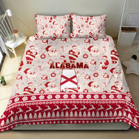 Custom Alabama Christmas Bedding Set Santa Claus Xmas Pattern - Wonder Print Shop