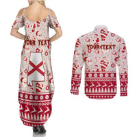 Custom Alabama Christmas Couples Matching Summer Maxi Dress and Long Sleeve Button Shirt Santa Claus Xmas Pattern - Wonder Print Shop