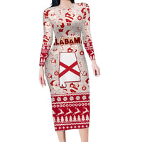 Custom Alabama Christmas Family Matching Long Sleeve Bodycon Dress and Hawaiian Shirt Santa Claus Xmas Pattern - Wonder Print Shop