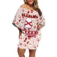 Custom Alabama Christmas Family Matching Off Shoulder Short Dress and Hawaiian Shirt Santa Claus Xmas Pattern - Wonder Print Shop