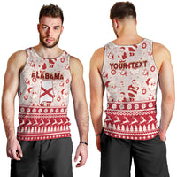 Custom Alabama Christmas Men Tank Top Santa Claus Xmas Pattern - Wonder Print Shop