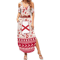 Custom Alabama Christmas Summer Maxi Dress Santa Claus Xmas Pattern - Wonder Print Shop