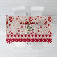 Custom Alabama Christmas Tablecloth Santa Claus Xmas Pattern - Wonder Print Shop