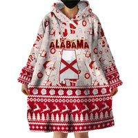 Custom Alabama Christmas Wearable Blanket Hoodie Santa Claus Xmas Pattern - Wonder Print Shop