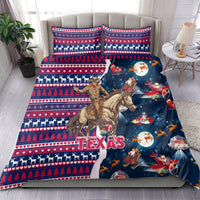 Custom Texas Christmas Bedding Set Cowboy With Santa Claus In Space - Wonder Print Shop