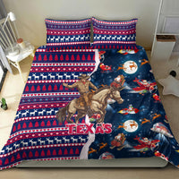 Custom Texas Christmas Bedding Set Cowboy With Santa Claus In Space - Wonder Print Shop