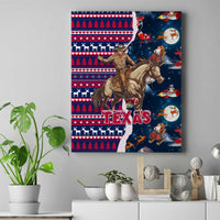 Custom Texas Christmas Canvas Wall Art Cowboy With Santa Claus In Space - Wonder Print Shop