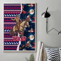 Custom Texas Christmas Canvas Wall Art Cowboy With Santa Claus In Space - Wonder Print Shop