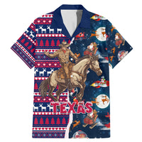 Custom Texas Christmas Family Matching Mermaid Dress and Hawaiian Shirt Cowboy With Santa Claus In Space - Wonder Print Shop