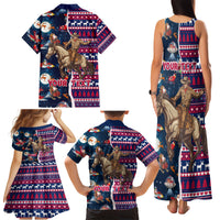Custom Texas Christmas Family Matching Tank Maxi Dress and Hawaiian Shirt Cowboy With Santa Claus In Space - Wonder Print Shop