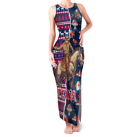 Custom Texas Christmas Family Matching Tank Maxi Dress and Hawaiian Shirt Cowboy With Santa Claus In Space - Wonder Print Shop