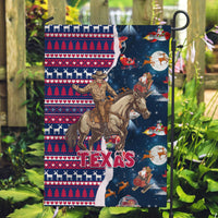 Custom Texas Christmas Garden Flag Cowboy With Santa Claus In Space - Wonder Print Shop