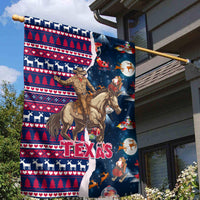 Custom Texas Christmas Garden Flag Cowboy With Santa Claus In Space - Wonder Print Shop