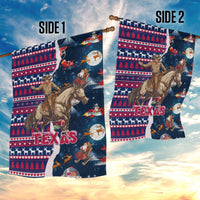 Custom Texas Christmas Garden Flag Cowboy With Santa Claus In Space - Wonder Print Shop