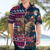 Custom Texas Christmas Hawaiian Shirt Cowboy With Santa Claus In Space - Wonder Print Shop