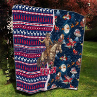Custom Texas Christmas Quilt Cowboy With Santa Claus In Space - Wonder Print Shop