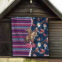 Custom Texas Christmas Quilt Cowboy With Santa Claus In Space - Wonder Print Shop