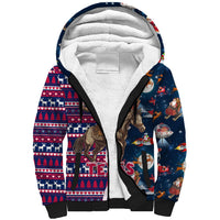 Custom Texas Christmas Sherpa Hoodie Cowboy With Santa Claus In Space - Wonder Print Shop