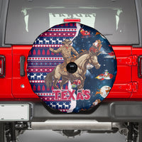 Custom Texas Christmas Spare Tire Cover Cowboy With Santa Claus In Space - Wonder Print Shop