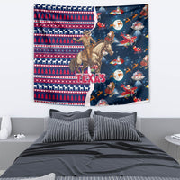 Custom Texas Christmas Tapestry Cowboy With Santa Claus In Space - Wonder Print Shop
