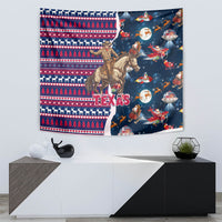Custom Texas Christmas Tapestry Cowboy With Santa Claus In Space - Wonder Print Shop
