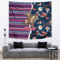 Custom Texas Christmas Tapestry Cowboy With Santa Claus In Space - Wonder Print Shop